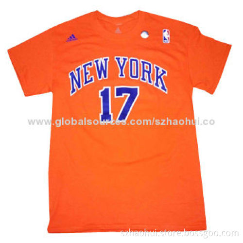 Men's Breathable Cotton Jersey Sports T-shirt with Silkscreen Logo, Heat-transfer Printing